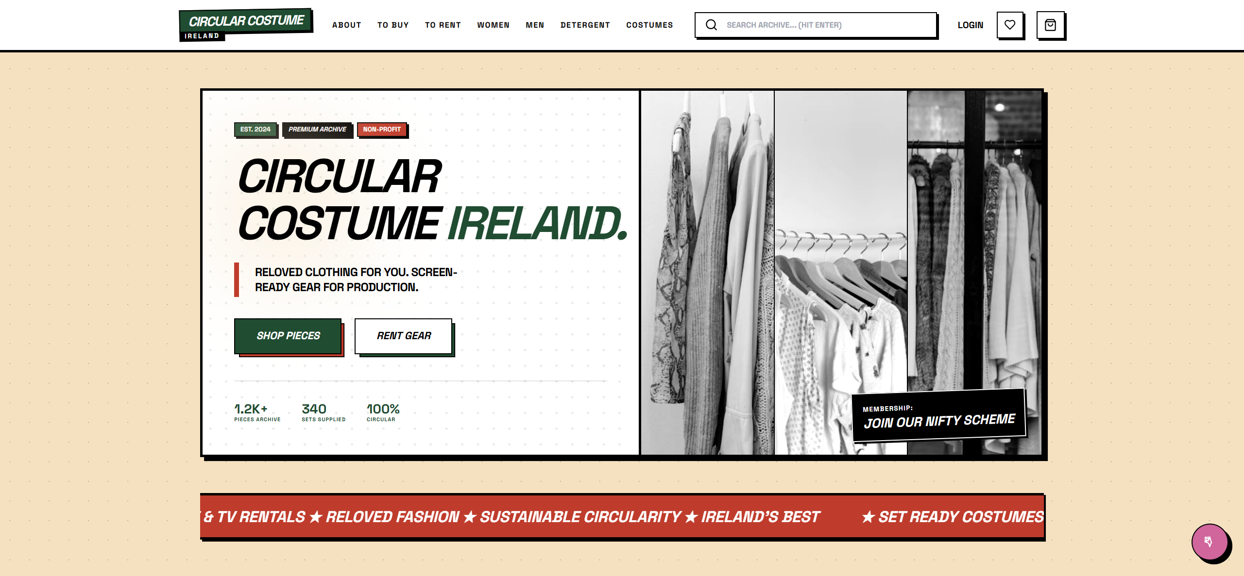 Circular Costume website